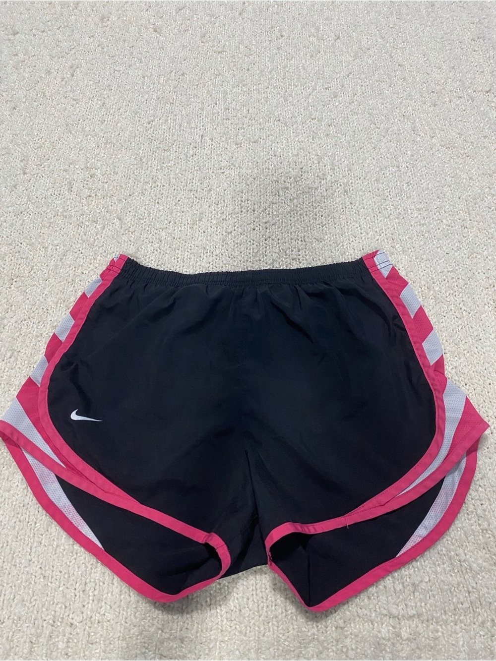 Nike Women’s Black Athletic Shorts with Pink Trim